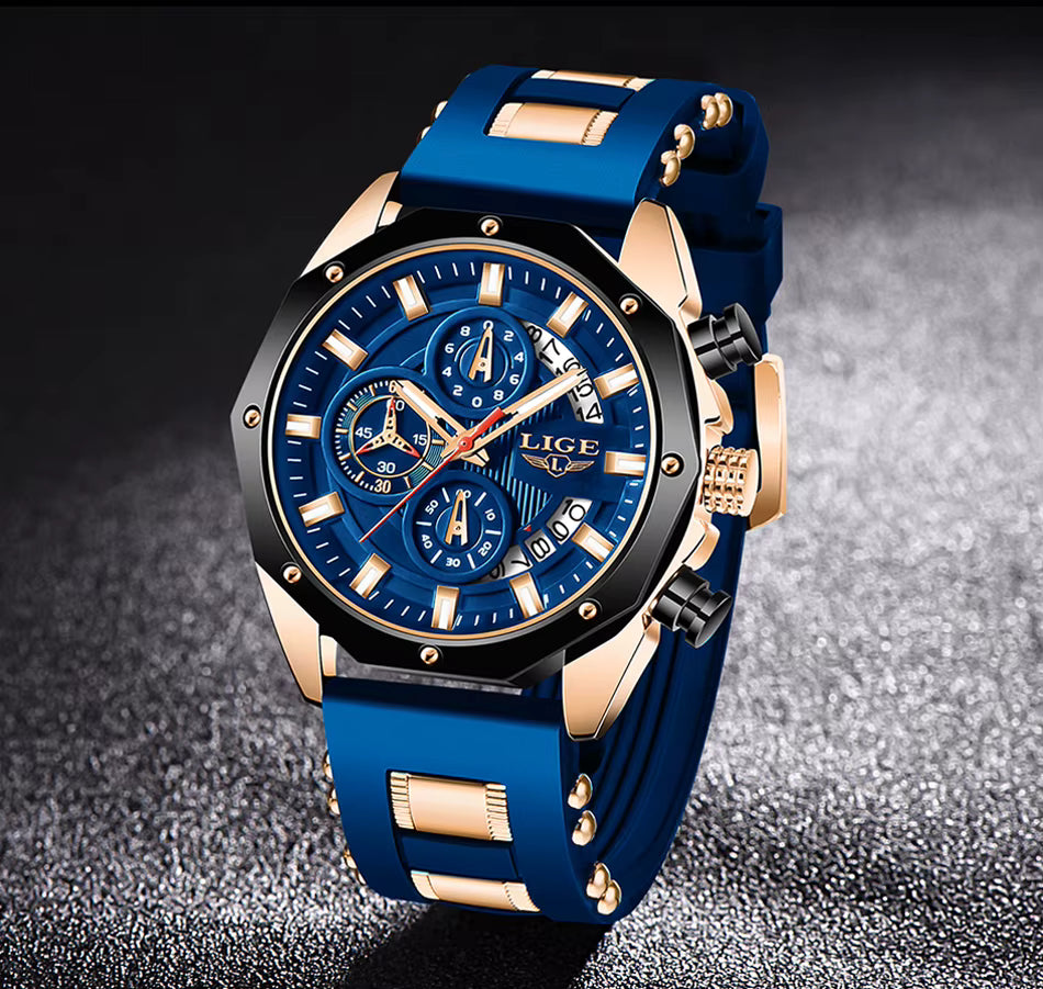 LIGE Top Brand Luxury Men's Waterproof Watch Offer 195 SAR