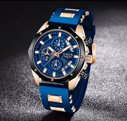 LIGE Top Brand Luxury Men's Waterproof Watch Offer 195 SAR
