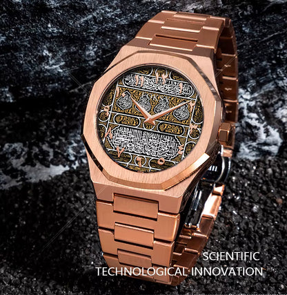 Hot Trend Custom Islamic Muslim Arabic Waterproof Japan Movt Quartz Watch Stainless Steel Strap Wrist watch