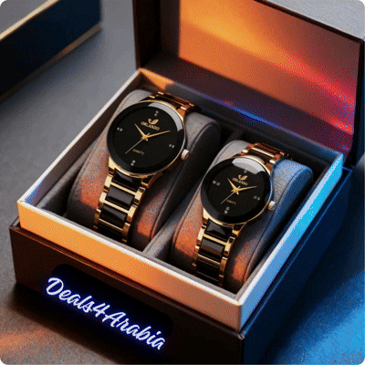Couple’s Quartz Watch Set – Simple & Stylish Everyday Design طقم ساعات زوجي كوارتز – تصميم بسيط وأنيق للاستخدام اليومي