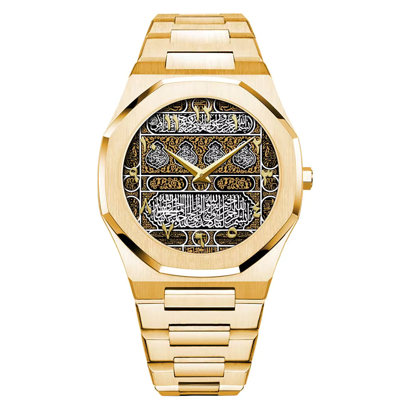 Hot Trend Custom Islamic Muslim Arabic Waterproof Japan Movt Quartz Watch Stainless Steel Strap Wrist watch