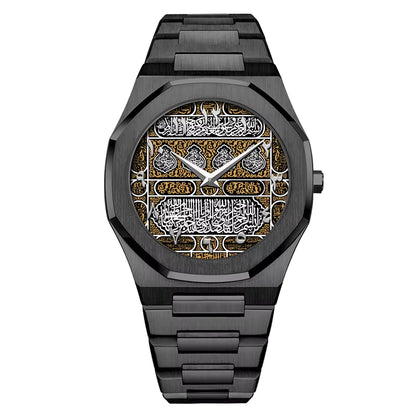 Hot Trend Custom Islamic Muslim Arabic Waterproof Japan Movt Quartz Watch Stainless Steel Strap Wrist watch