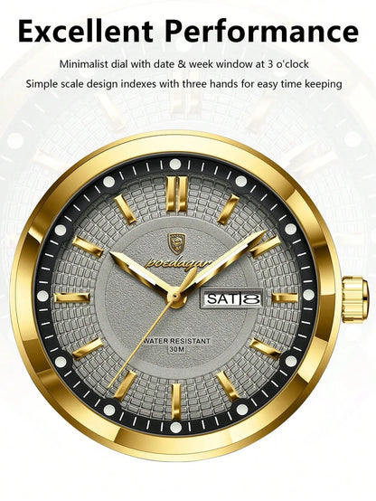 POEDAGAR Luxury Men Quartz Watches Business Top Brand Man SAr.195 Offer