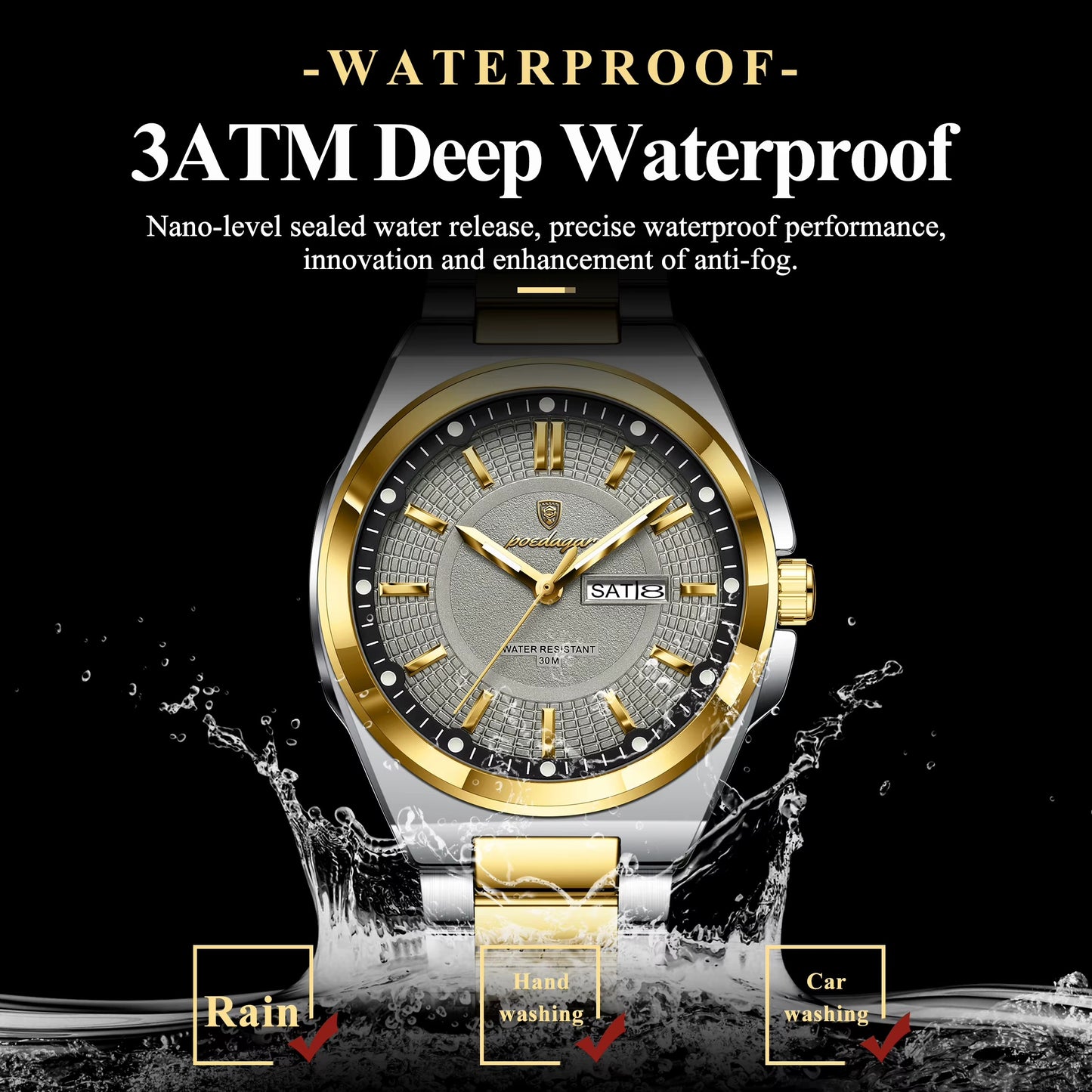 POEDAGAR Luxury Men Quartz Watches Business Top Brand Man SAr.195 Offer